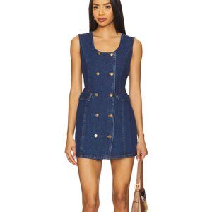 LIONESS L'esprit Mini Dress in Indigo Dark Blue Denim LEsprit L Esprit Small S